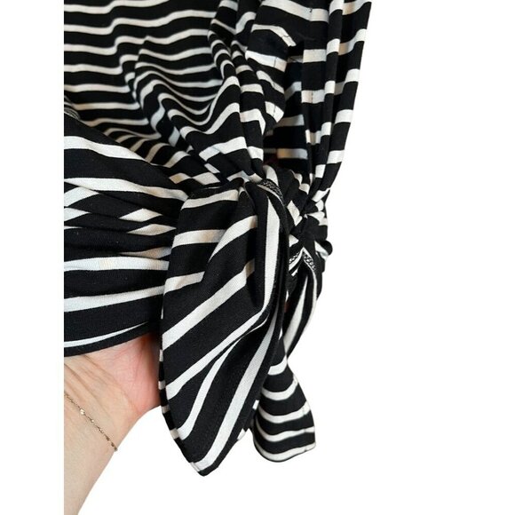 Chicos Coastal Striped Maxi Skirt 2X Black Striped Preppy Old Money Classic 80s - Picture 3 of 10